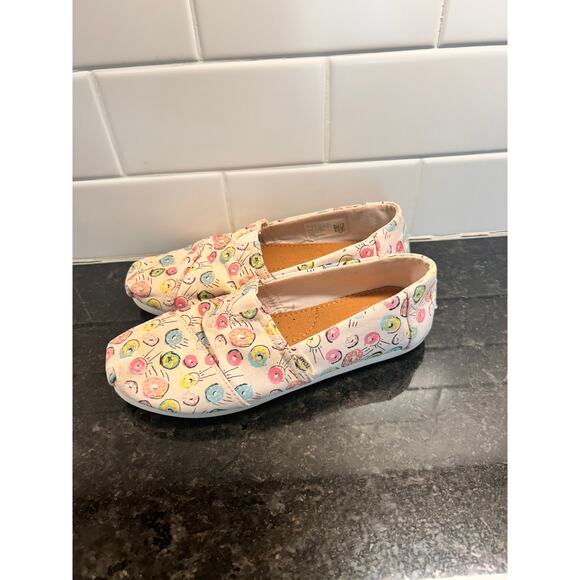 Toms Alpargata Girls Donuts Canvas Slip-On Flat Shoes Summer Multicolor Size 1 - Picture 4 of 10